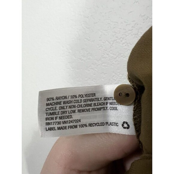 Prologue Olive Green V-Neck Sleeveless Cropped Jumpsuit L - Picture 9 of 10